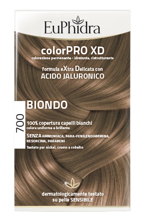 EUPHIDRA COLORPRO XD 700 BIONDO GEL COLORANTE CAPELLI IN FLACONE + ATTIVANTE + BALSAMO + GUANTI - Luckyfarma.it