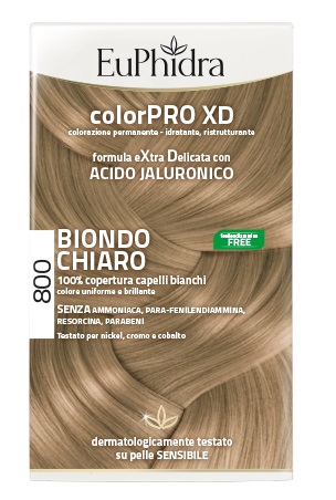 EUPHIDRA COLORPRO XD 800 BIONDO CHIARO GEL COLORANTE CAPELLI IN FLACONE + ATTIVANTE + BALSAMO + GUANTI - Luckyfarma.it