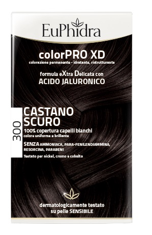 EUPHIDRA COLORPRO XD 300 CASTANO SCURO GEL COLORANTE CAPELLI IN FLACONE + ATTIVANTE + BALSAMO + GUANTI - Luckyfarma.it