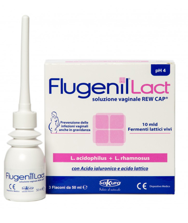 FLUGENIL LACT SOLUZIONE VAGINALE INTERNA A BASE DI FERMENTI LATTICI 3 FLACONI DA 50 ML + 3 APPLICATORI MONOUSO - Luckyfarma.it