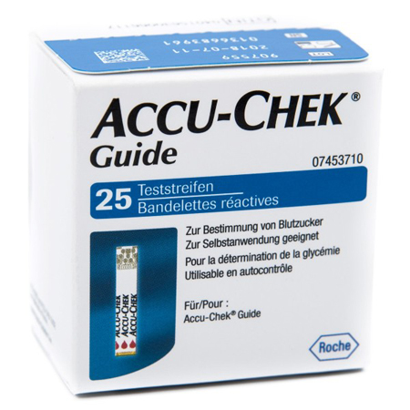 ACCU-CHEK GUIDE 25 STRIPS RETAIL STRISCE PER LA MISURAZIONE DELLA GLICEMIA ACCU-CHEK GUIDE 25 PEZZI COD RETAIL - Luckyfarma.it