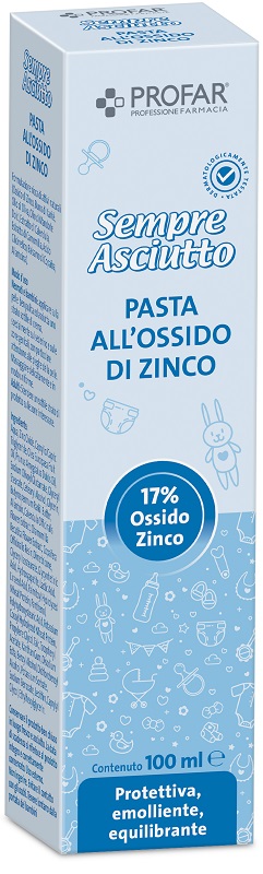 PROFAR SEMPRE ASCIUTTO PASTA ALL'OSSIDO DI ZINCO 17% 100 ML - Luckyfarma.it