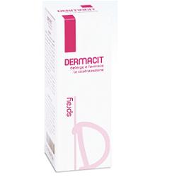 DERMACIT SPRAY FLACONE CILINDRICO IN PE BIANCO CON TASTO EROGATORE SPRAY IN PP BIANCO E CAPPUCCIO SALVATASTO TRASPARENTE,DISPOSITIVO MEDICO 1 PZ - Luckyfarma.it