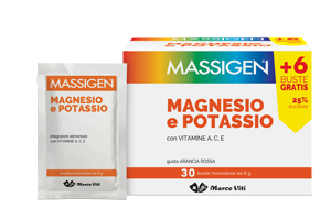 MASSIGEN MAGNESIO E POTASSIO 24 BUSTINE +6 GRATIS - Luckyfarma.it
