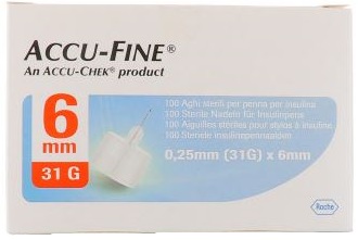 AGO PER PENNA DA INSULINA ACCU-FINE PEN NEEDLE ACCU-CHEK GAUGE 31 X 6MM 100 PEZZI - Luckyfarma.it