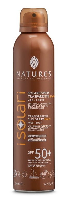 NATURES I SOLARI SPRAY TRASPARENTE BAMBINI SPF50+ 200 ML - Luckyfarma.it