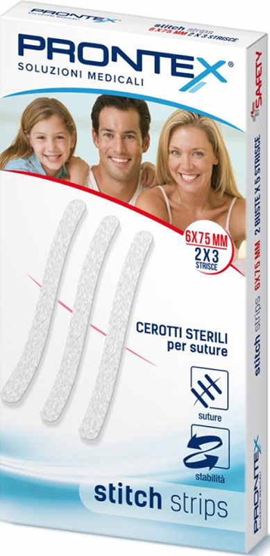 PRONTEX STITCH STRIPS 6X75 10 PEZZI - Luckyfarma.it
