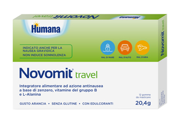 NOVOMIT TRAVEL 12 GOMME DA MASTICARE GUSTO ARANCIA - Luckyfarma.it