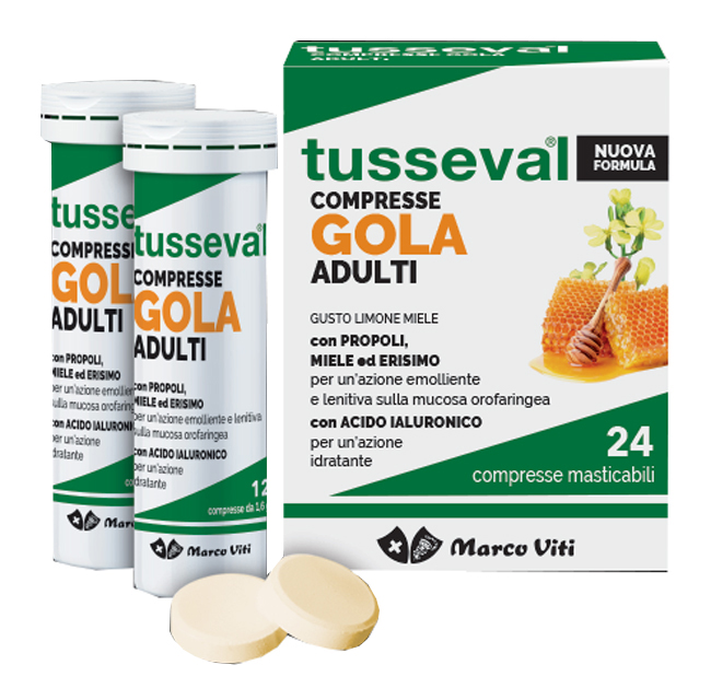 TUSSEVAL GOLA ADULTI 24 COMPRESSE - Luckyfarma.it