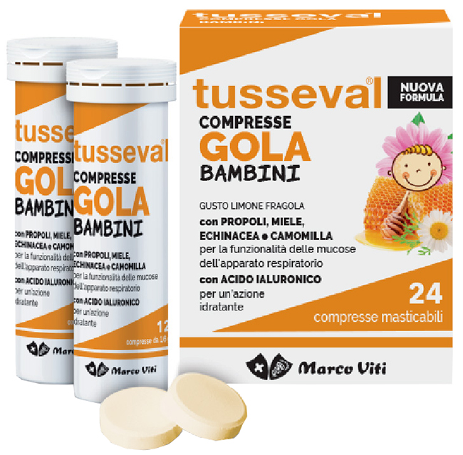 TUSSEVAL GOLA BAMBINI 24 COMPRESSE - Luckyfarma.it