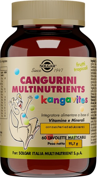 CANGURINI MULTINUTRIENTS FRUTTI TROPICALI 60 TAVOLETTE - Luckyfarma.it