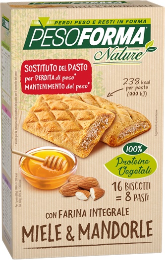 PESOFORMA BISCOTTO INTEGR MIELE MANDORLE 16 PEZZI 33 G - Luckyfarma.it