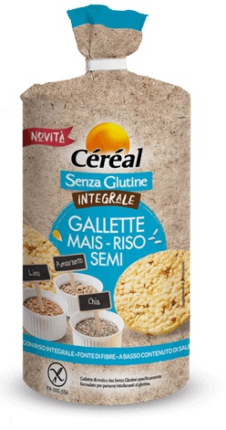 CEREAL SENZA GLUTINE INTEGRALE GALLETTE MAIS RISO SEMI 115 G - Luckyfarma.it