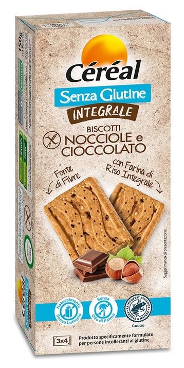 CEREAL SENZA GLUTINE INTEGRALE BISCOTTI NOCCIOLE E CIOCCOLATO 150 G - Luckyfarma.it