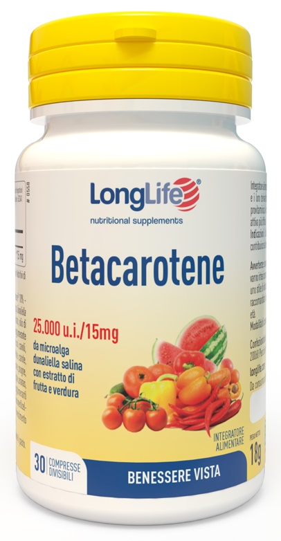 LONGLIFE BETACAROTENE 25000 UI 30 COMPRESSE - Luckyfarma.it