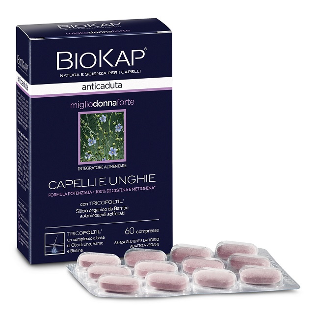 BIOKAP ANTICADUTA MIGLIO DONNA FORTE CON TRICOFOLTIL 60 COMPRESSE - Luckyfarma.it