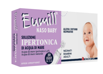EUMILL NASO BABY SOLUZIONE IPERTONICA 20 CONTENITORI MONODOSE 5 ML - Luckyfarma.it