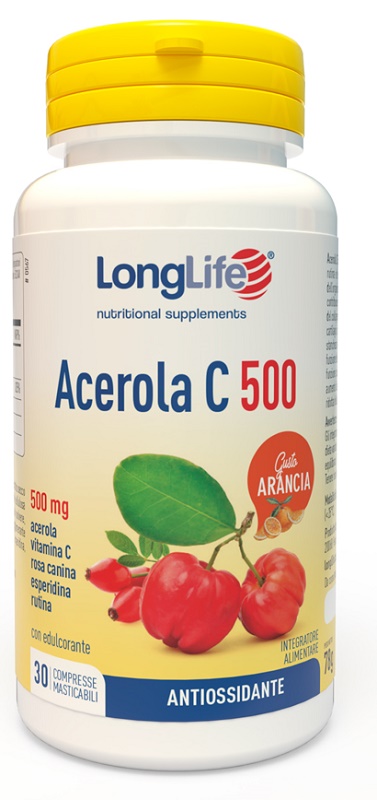 LONGLIFE ACEROLA C500 ARANCIA 30 COMPRESSE - Luckyfarma.it