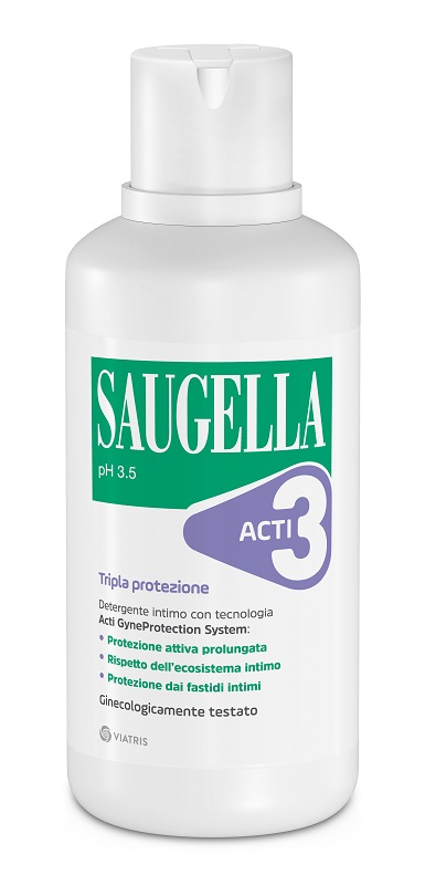SAUGELLA ACTI3 TRIPLA PROTEZIONE DETERGENTE INTIMO 500 ML - Luckyfarma.it