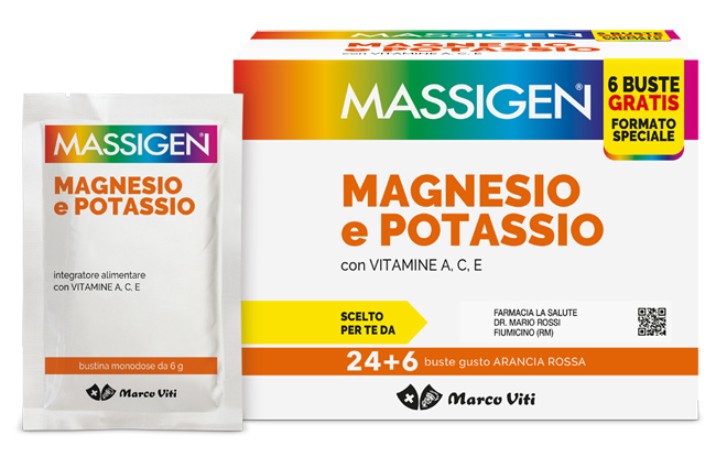 MASSIGEN MAGNESIO POTASSIO 24 BUSTINE + 6 BUSTINE - Luckyfarma.it