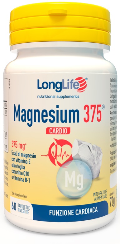 LONGLIFE MAGNESIUM 375 CARDIO 60 TAVOLETTE - Luckyfarma.it