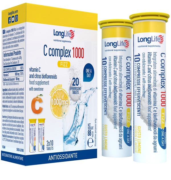 LONGLIFE C COMPLEX 1000 FIZZ 20 COMPRESSE EFFERVESCENTI - Luckyfarma.it