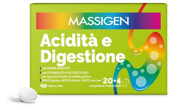 MASSIGEN ACIDITA' E DIGESTIONE 24 COMPRESSE MASTICABILI - Luckyfarma.it