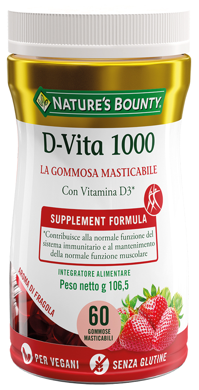 NATURE'S BOUNTY D VITA 1000 60 GOMMOSE MASTICABILI - Luckyfarma.it