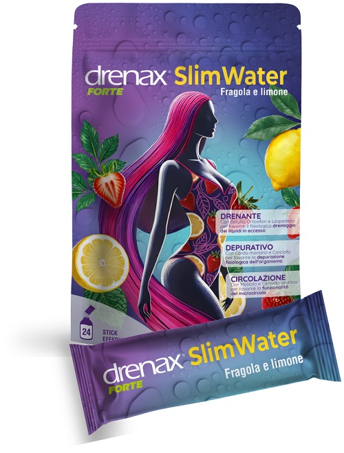DRENAX FORTE SLIM WATER FRAGOLA E LIMONE 24 BUSTINE GRANULATI EFFERVESCENTI - Luckyfarma.it
