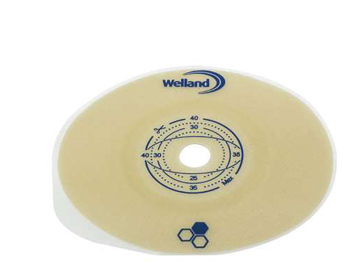 PLACCA PIANA RITAGLIABILE AURUM2 URO PER UROSTOMIA DIAMETRO 13-50 MM FLANGIA 55 MM 5 PEZZI - Luckyfarma.it
