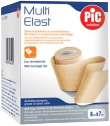 BENDA ELASTICA COMPRESSIVA A LUNGA ESTENSIBILITA' MULTI-ELAST 8 CM X 7 M - Luckyfarma.it