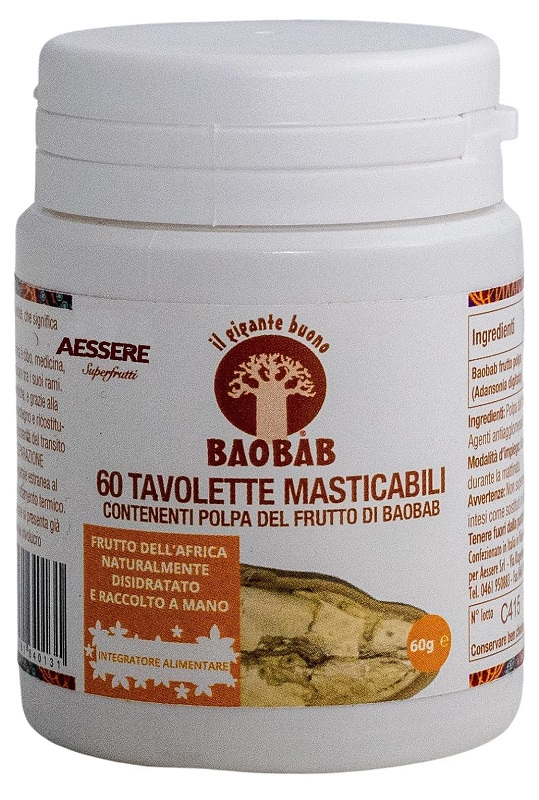 BAOBAB AESSERE 60 TAVOLETTE MASTICABILI - Luckyfarma.it