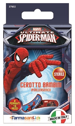FARMASANKIDS CEROTTO BAMBINO IPOALLERGENICO SPIDERMAN 16 PEZZI - Luckyfarma.it