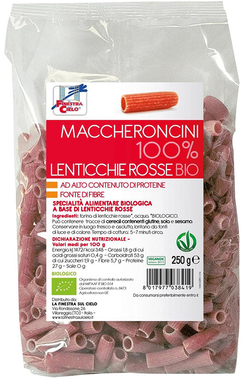 MACCHERONCINI LENT RO100% BIO - Luckyfarma.it