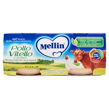 MELLIN OMOGENEIZZATO POLLO VITELLO CON VERDURE 2 X 80 G - Luckyfarma.it