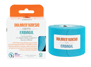 DOLAREN KINESI CEROTTO TERAPEUTICO BLU 20 STRISCE PRETAGLIATTE 5 X 25 CM IN ROTOLO - Luckyfarma.it