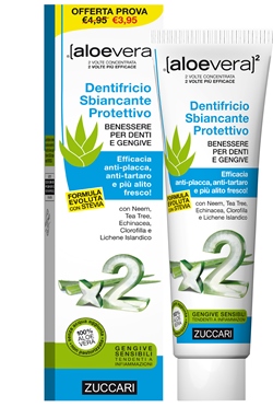 ALOEVERA2 DENTIFRICIO SBIANCANTE PROTETTIVO CON STEVIA 100 ML - Luckyfarma.it