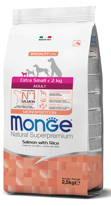 MONGE EXTRA SMALL ADULT SALMONE & RISO 800 G - Luckyfarma.it