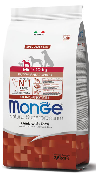 MONGE MINI PUPPY AGNELLO & RISO 2500 G - Luckyfarma.it