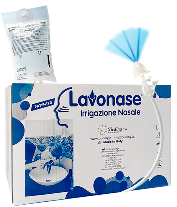 LAVONASE 2 BLISTER STERILI + 10 SACCHE SOLUZIONE FISIOLOGICAPER LAVAGGI NASALI + 1 CLAMP + 1 VENTOSA - Luckyfarma.it