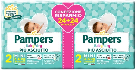 PAMPERS BABY DRYDUO DWCT MINI X 48 PEZZI - Luckyfarma.it