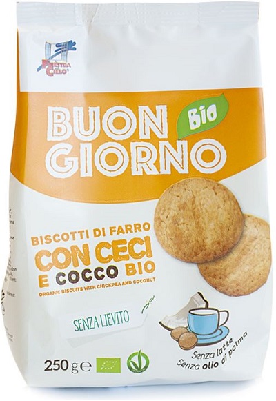 BUONGIORNOBIO BISCOTTI  DI FARRO CECI & COCCO SENZA LIEVITO - Luckyfarma.it