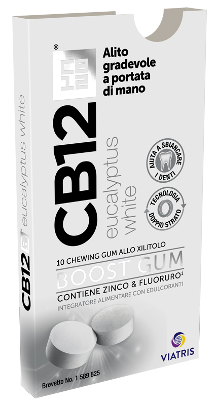 CB12 BOOST EUCALYPTUS WHITE 10 CHEWING GUM - Luckyfarma.it
