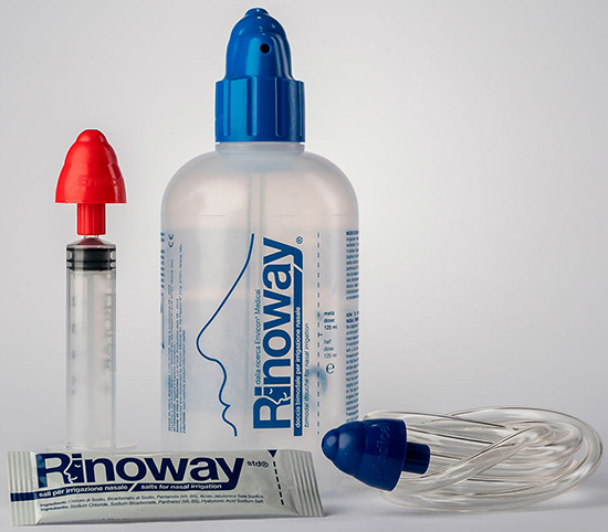 RINOWAY DOCCIA PER IRRIGAZIONE NASALE + 15 SALI ISOTONICI - Luckyfarma.it