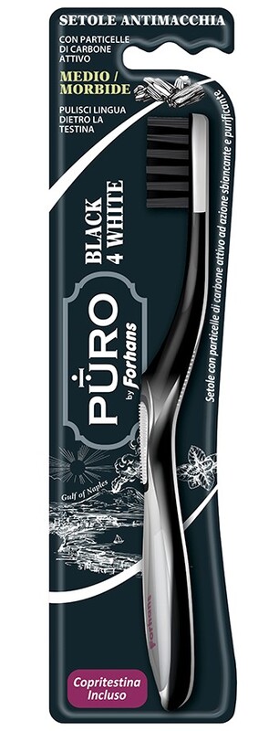 FORHANS SPAZZOLINO BLACK4WHITE SETOLE CARBONE - Luckyfarma.it