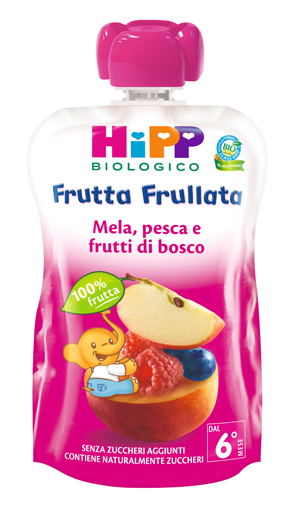 HIPP BIO FRUTTA FRULLATA MELA PESCA FRUTTI DI BOSCO 90 G - Luckyfarma.it