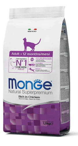 MONGE NATURAL SUPERPREMIUM SECCO GATTO ADULT CAT 1,5 KG - Luckyfarma.it