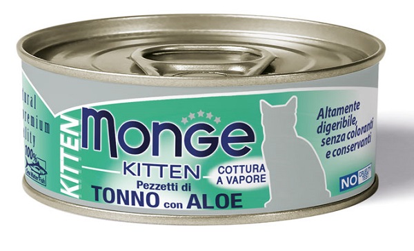 MONGE NATURAL QUALITY GATTO MONGE JELLY PEZZETTI TONNO BONITO/ALOE KITTEN 80 G - Luckyfarma.it