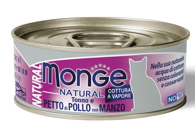 MONGE NATURAL QUALITY GATTO MONGE NATURAL PETTO DI POLLO CON MANZO 80 G - Luckyfarma.it