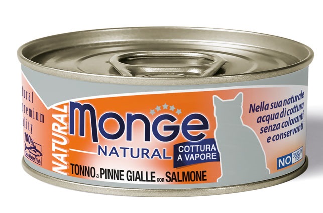 MONGE NATURAL QUALITY GATTO MONGE NATURAL TONNO DEL PACIFICO CON SALMONE 80 G - Luckyfarma.it